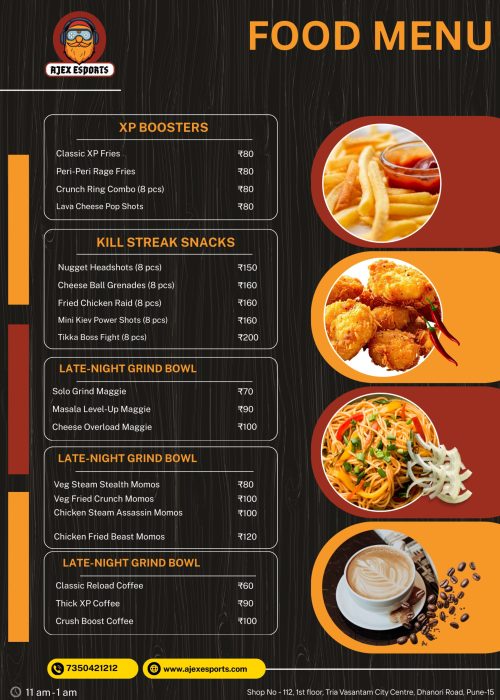 ajex food menu